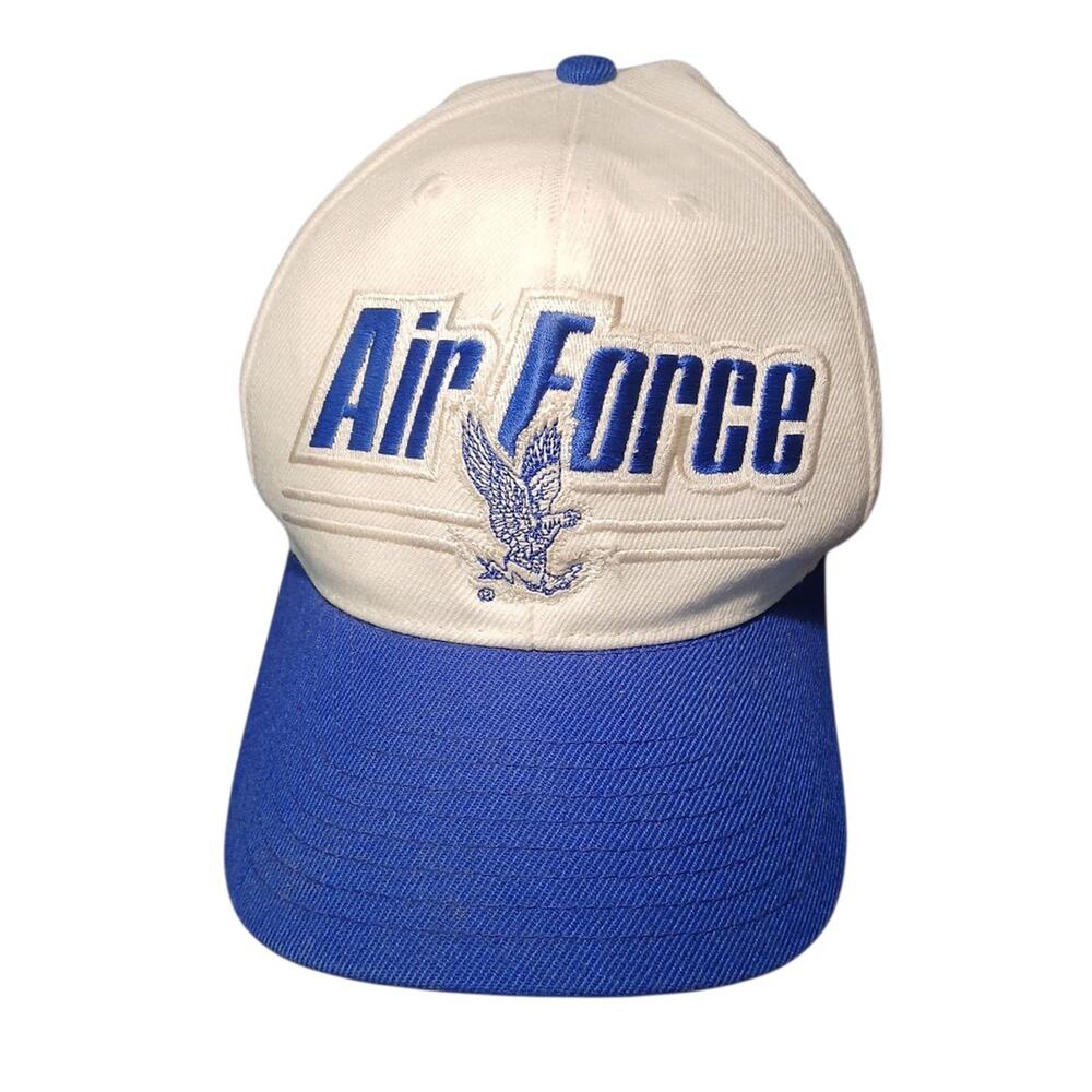 Reebok Embroidered Air Force Print & Eagle‎ White Blue Snap Back Baseball Cap OS
